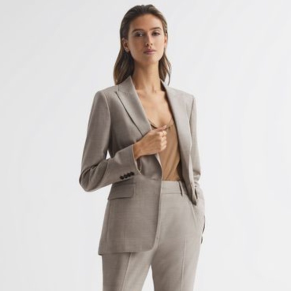 NWT Reiss Emily wool blend blazer in Oatmeal Sz 2 - Picture 5 of 6